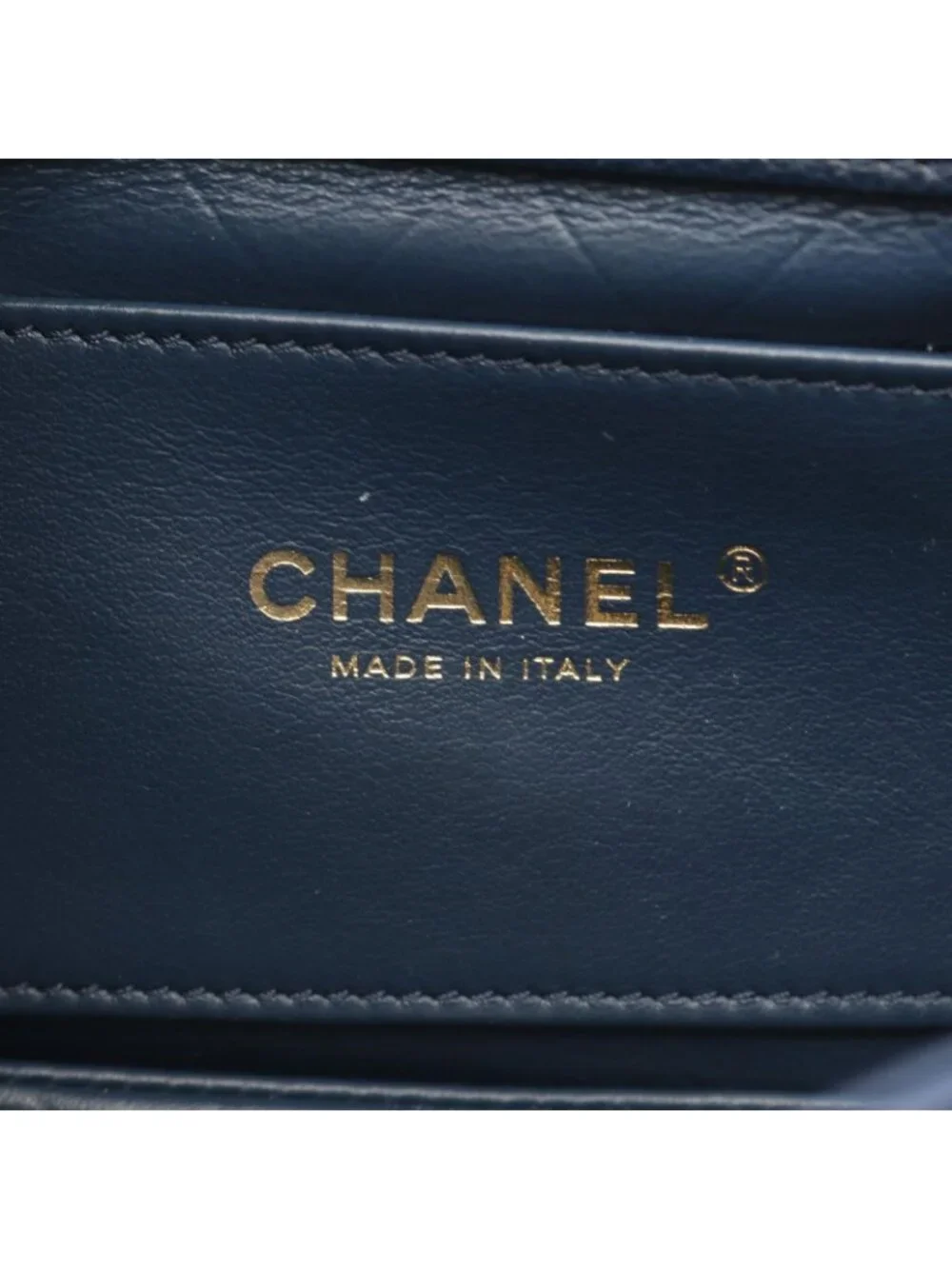 Chanel Shoulder Bag Quilted Navy Caviar Leather Small Chain